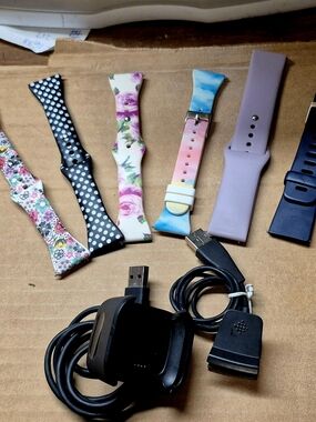 fitbit Replacement Bands and Chargers Assortment - Pink, Purple, Black, Floral
